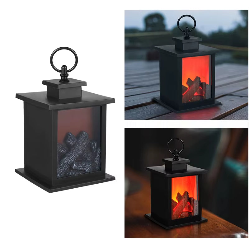 LED Fireplace Lights, Charcoal Style Decorative Table Lamp, Flame Lighting for Gift Party Camping Summer Kids Home Decor