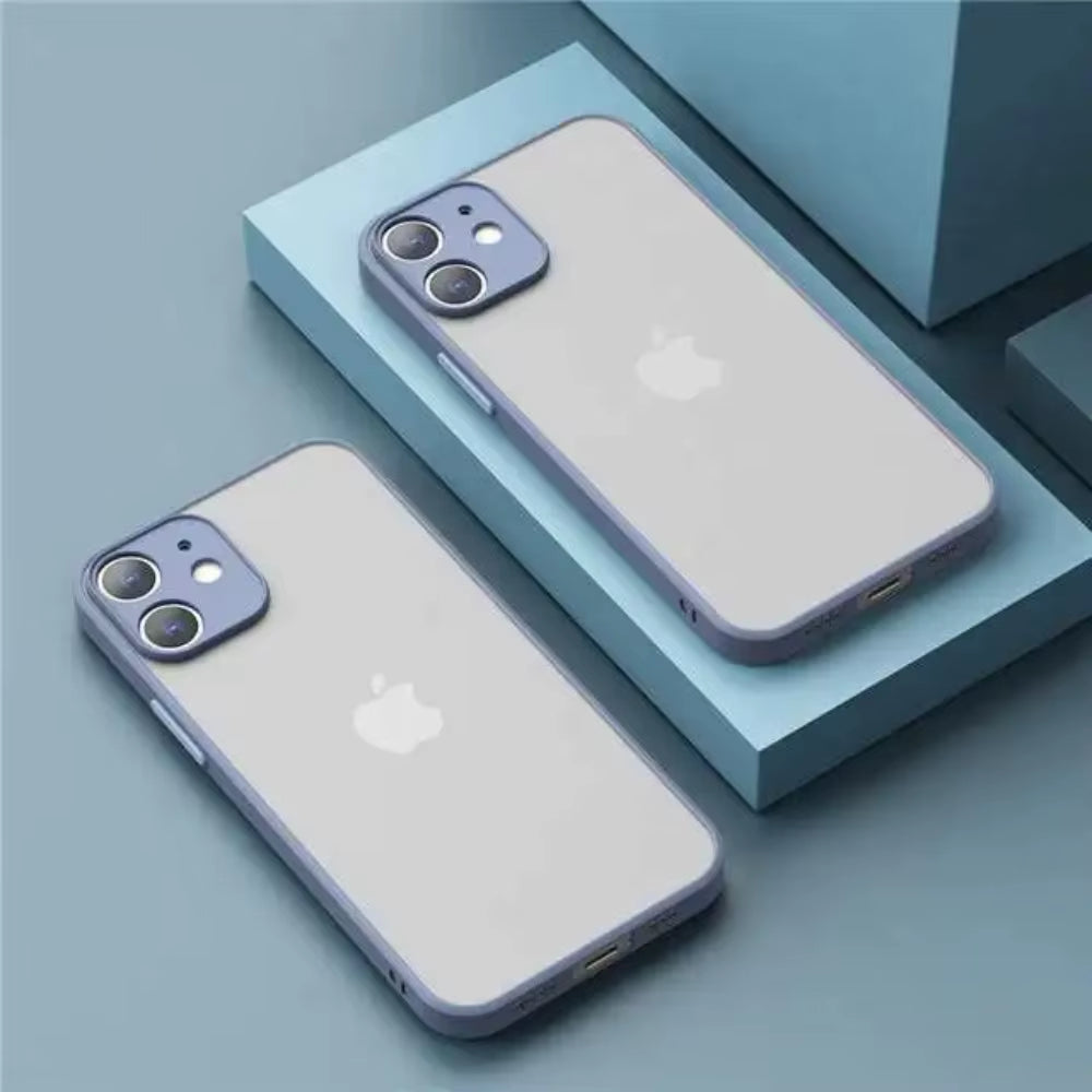 Shockproof Armor Matte Case for Iphone 16 15 14 plus 13 11 12 Pro Max Luxury Silicone Bumper Clear Hard PC Back Cover Capa
